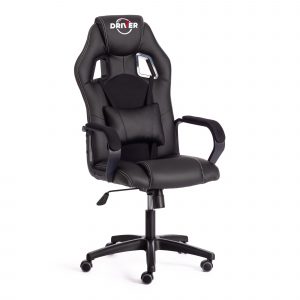 Кресло компьютерное TC Driver искусственная кожа черное 55х49х126 см