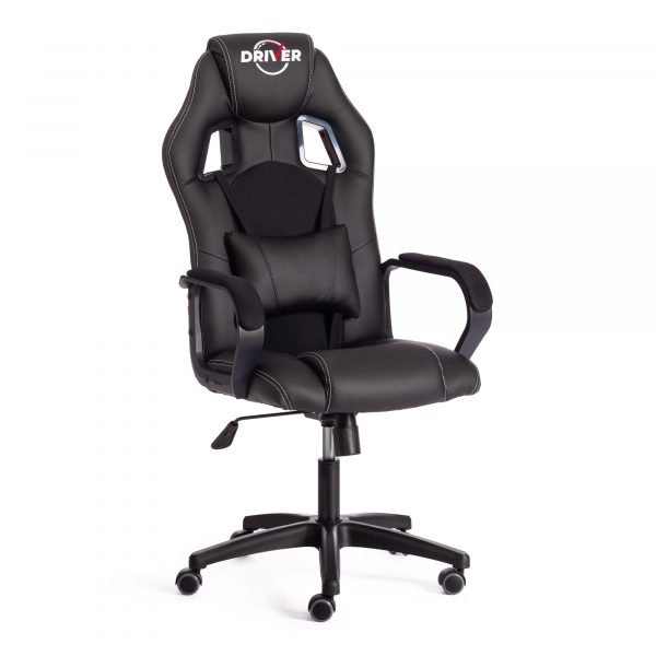 Кресло компьютерное TC Driver искусственная кожа черное 55х49х126 см
