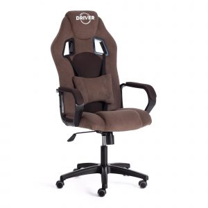 Кресло компьютерное TC Driver флок коричневое 55х49х126 см