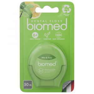 Зубная нить Biomed МЯТА и ЮДЗУ EMEA(23stRU) 50 м со стикером