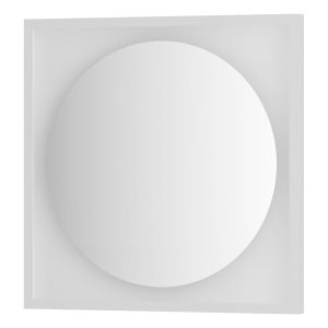 Зеркало Defesto с LED-подсветкой без выключателя 12 W теплый белый свет, белая рама 60x60 см