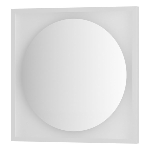 Зеркало Defesto с LED-подсветкой без выключателя 12 W теплый белый свет, белая рама 60x60 см