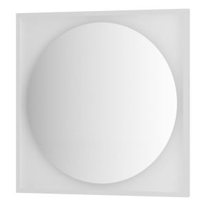 Зеркало Defesto с LED-подсветкой без выключателя 18 W теплый белый свет, белая рама 80x80 см