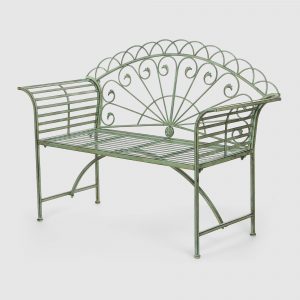 Скамейка садовая Anxi jiacheng металлическая оливковая 131x49x97 см