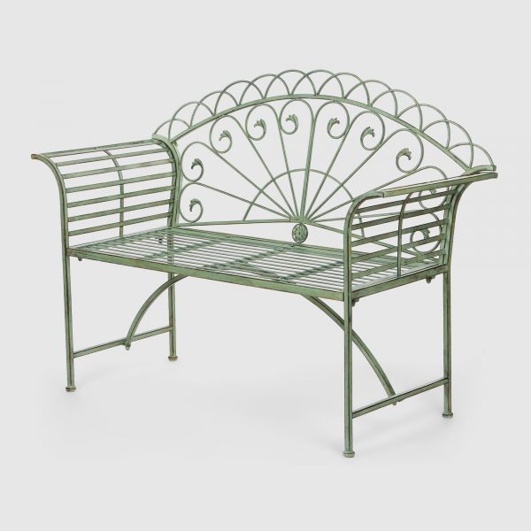 Скамейка садовая Anxi jiacheng металлическая оливковая 131x49x97 см