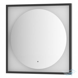 Зеркало Defesto Еclipse 70х70 15W черная рама, с LED-подсветкой, ИК выключатель, нейтральный свет DF 2222R