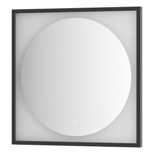 Зеркало Defesto Еclipse 70х70 15W черная рама, с LED-подсветкой, сенсорный выключатель, нейтральный свет DF 2222S
