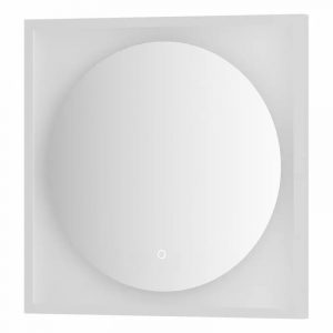 Зеркало Defesto Еclipse 60х60 12W белая рама, с LED-подсветкой, сенсорный выключатель, нейтральный свет DF 2226S