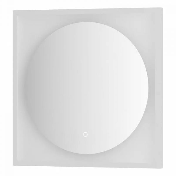 Зеркало Defesto Еclipse 60х60 12W белая рама, с LED-подсветкой, сенсорный выключатель, нейтральный свет DF 2226S
