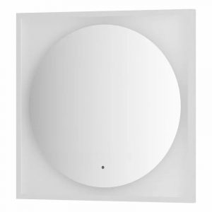 Зеркало Defesto Еclipse 70х70 15W белая рама, с LED-подсветкой, ИК выключатель, нейтральный свет DF 2227R