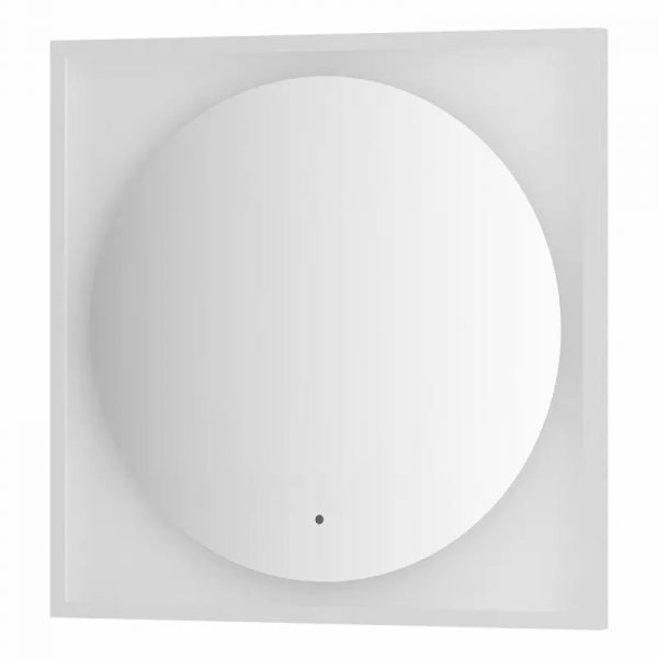 Зеркало Defesto Еclipse 70х70 15W белая рама, с LED-подсветкой, ИК выключатель, нейтральный свет DF 2227R