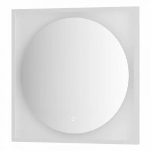 Зеркало Defesto Еclipse 70х70 15W белая рама, с LED-подсветкой, сенсорный выключатель, нейтральный свет DF 2227S