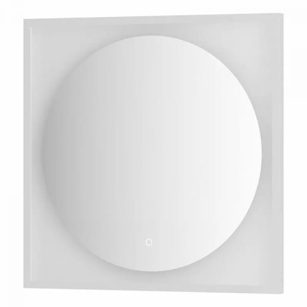 Зеркало Defesto Еclipse 70х70 15W белая рама, с LED-подсветкой, сенсорный выключатель, нейтральный свет DF 2227S