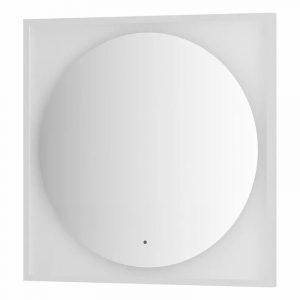 Зеркало Defesto Еclipse 80х80 18W белая рама, с LED-подсветкой, ИК выключатель, нейтральный свет DF 2228R