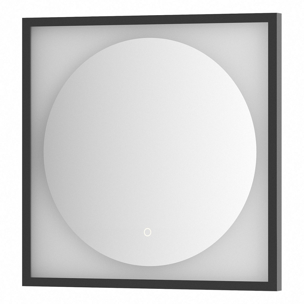 Зеркало Defesto Еclipse 60х60 12W черная рама, с LED-подсветкой, сенсорный выключатель, теплый свет DF 2231S