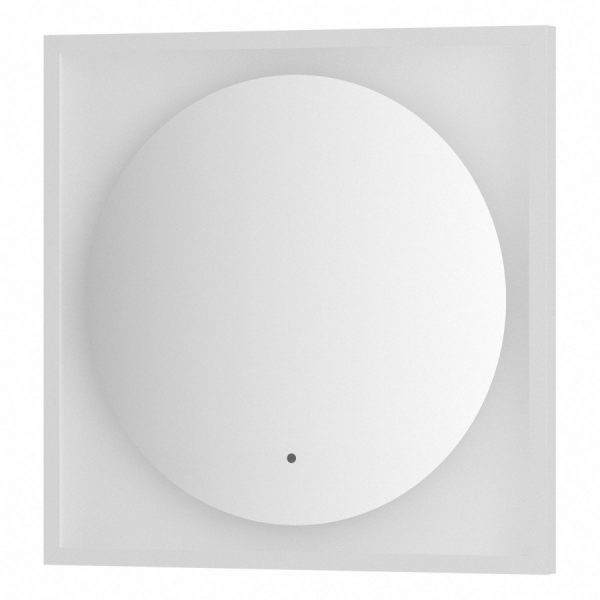 Зеркало Defesto Еclipse 60х60 12W белая рама, с LED-подсветкой, ИК выключатель, теплый свет