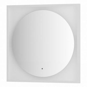 Зеркало Defesto Еclipse 70х70 15W белая рама, с LED-подсветкой, ИК выключатель, теплый свет