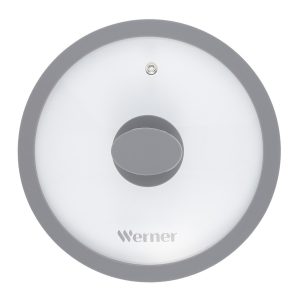 Крышка стеклянная Werner Grigio с силиконовым ободом 20 см