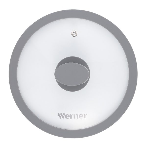 Крышка стеклянная Werner Grigio с силиконовым ободом 20 см