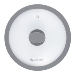 Крышка стеклянная Werner Grigio с силиконовым ободом 22 см