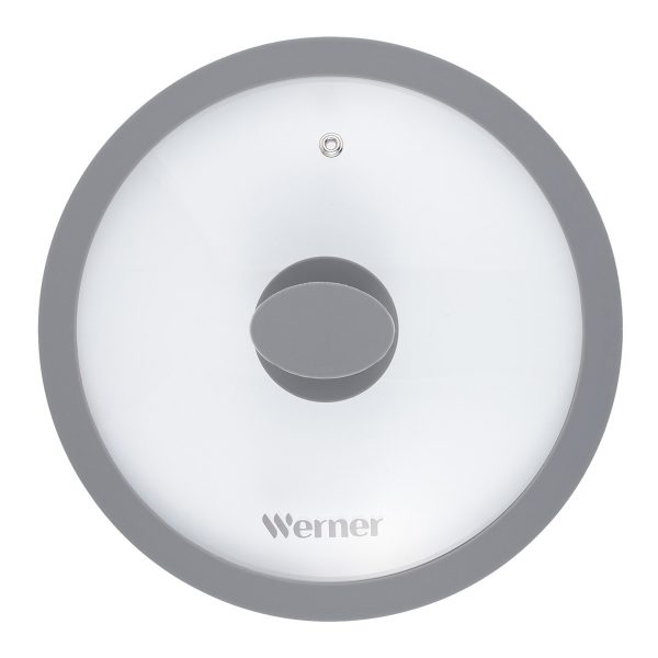 Крышка стеклянная Werner Grigio с силиконовым ободом 22 см