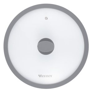Крышка стеклянная Werner Grigio с силиконовым ободом 26 см