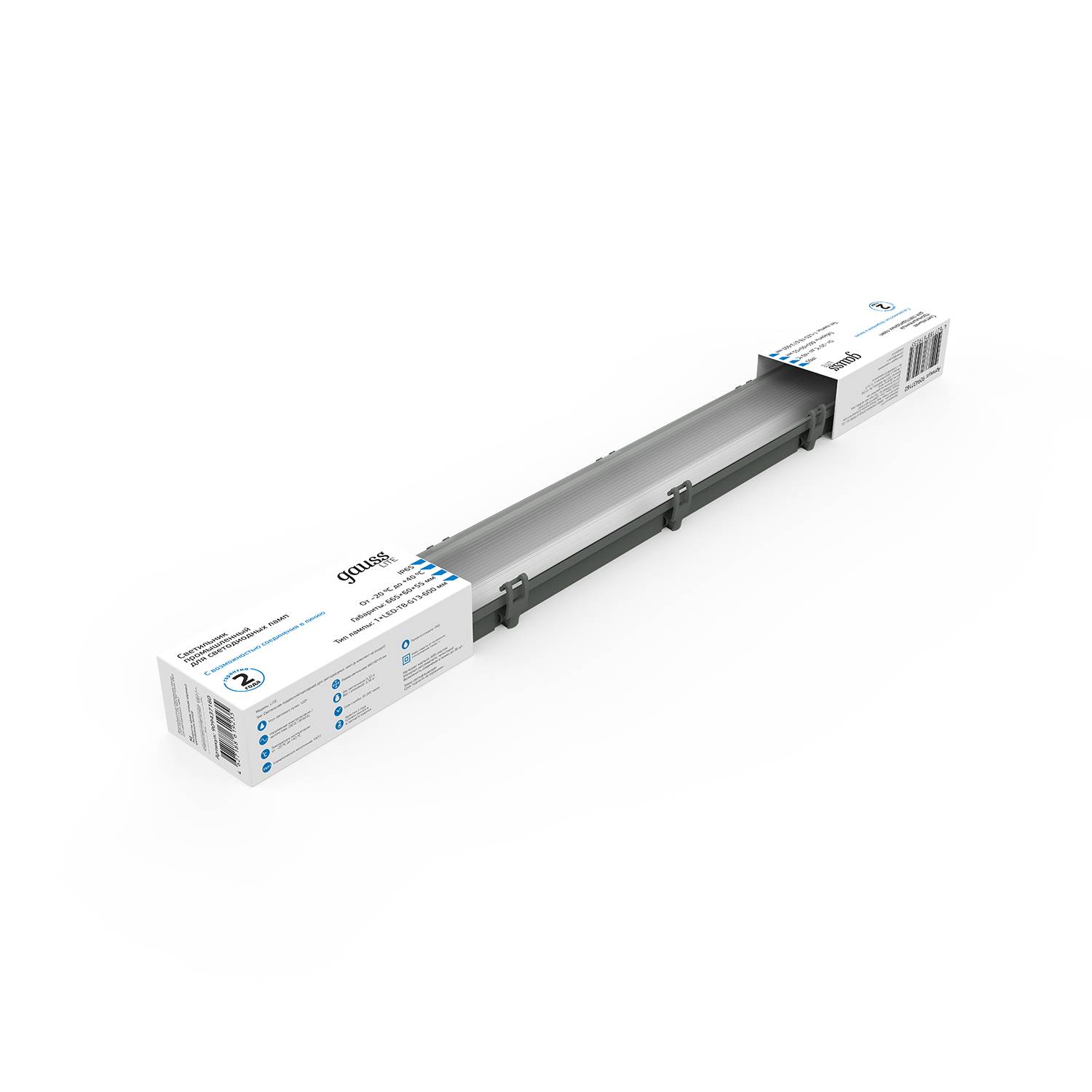 Светильник Gauss 909437160 IP65 Т8 1x600 мм