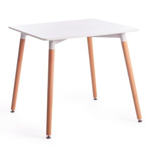 Стол TC Modern John белый и коричневый 80х80х75 см