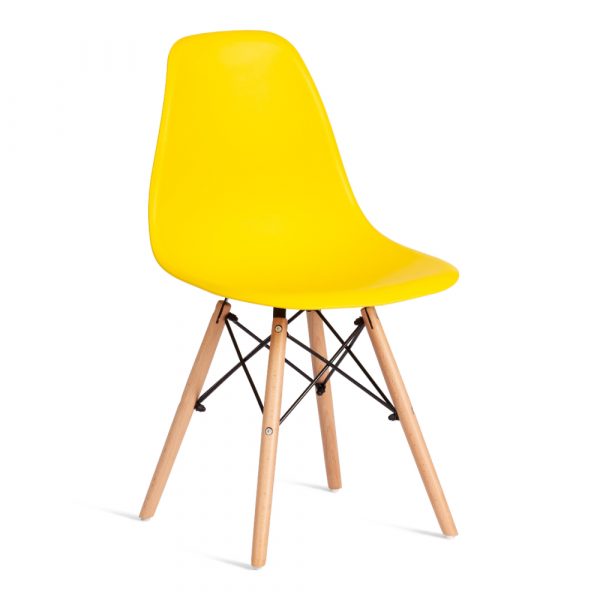 Стул ТС Cindy Chair пластиковый с ножками из бука желтый 45х51х82 см