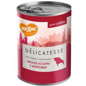 Влажный корм Мнямс Паштет из мясного ассорти с морковью для собак всех пород "Олья Подрида по-барселонски" 400 г