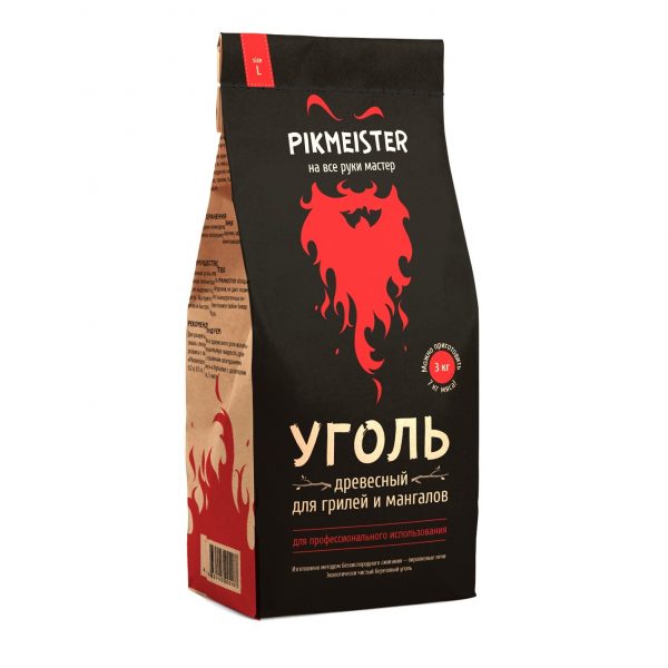 Уголь Pikmeister пакет 3 кг