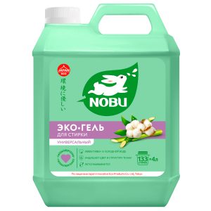 Средство для стирки жидкое Nobu для всех типов ткани, экологичное 4 л