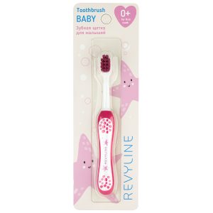 Детская зубная щетка Revyline baby s3900, от 0 до 3 лет, розовая мягкая