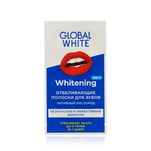 Полоски для отбеливания зубов Global White 1 саше