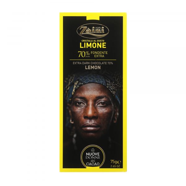 Шоколад темный 70% Zaini Women of cocoa с лимоном, 75 г