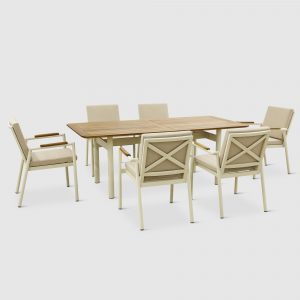 Комплект мебели Natura Garden Liva обеденный кремовый из 7 предметов