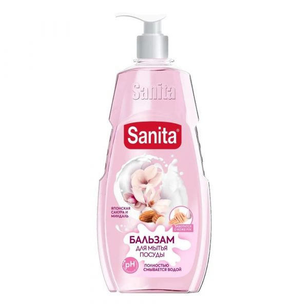 Бальзам для мыться посуды Sanita PURE Миндаль и сакура 450Г