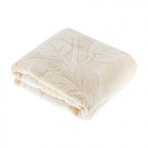 Полотенце махровое Cleanelly Форэста 100х150 бело-горчичное