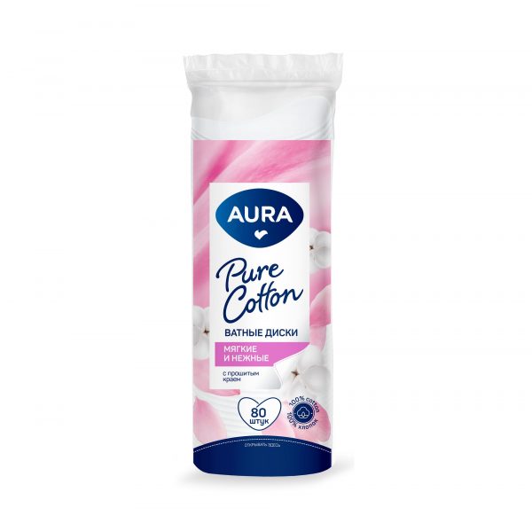 Ватные диски AURA  80шт