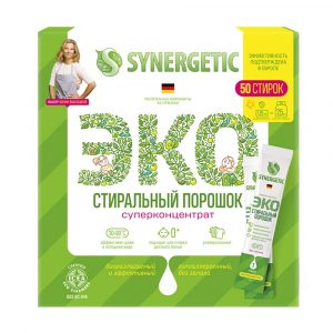 Стиральный порошок универсальный Synergetic суперконцентрат, гипоаллергенный, 50 стирок