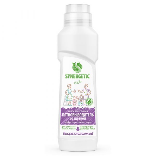 Пятновыводитель для предварительной обработки пятен Synergetic, 0,25 л (со щеткой)