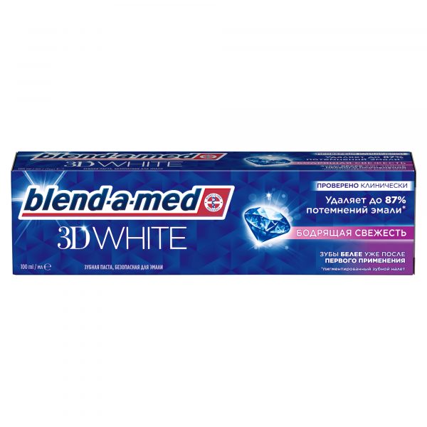 Зубная паста Blend-a-med 3D White Бодрящая Свежесть для безопасного отбеливания, 100 мл