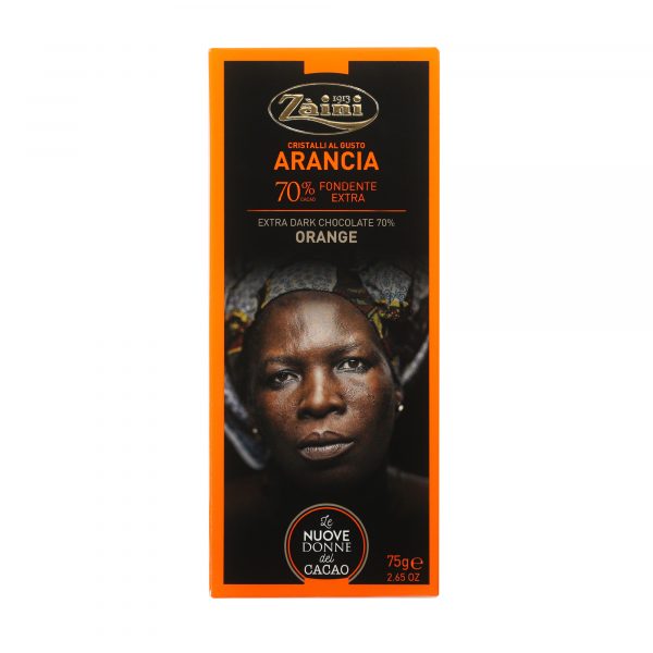 Шоколад темный 70% Zaini Women of cocoa с апельсином, 75 г